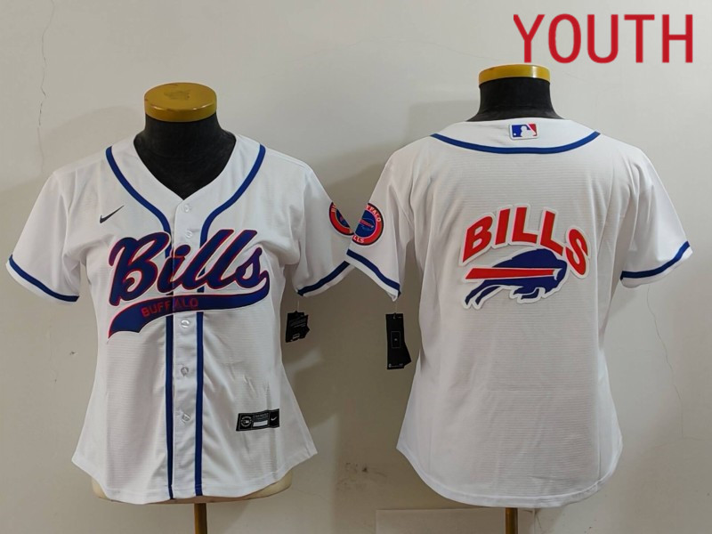 Youth Buffalo Bills Blank White Joint Name 2024 Nike Limited NFL Jersey style 9122->youth nfl jersey->Youth Jersey